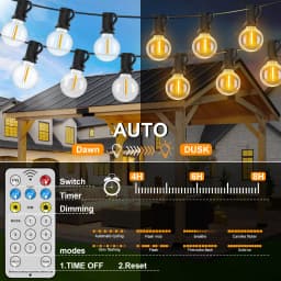 Shatterproof Solar String Lights G40 Outdoor Solar Light Garden Waterproof USB Charging Lighting With Remote Decoration Light