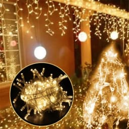 Christmas Decorations LED Icicle String Lights EU Plug Christmas Garland Droop Light Wedding Garden Street Outdoor Decoration
