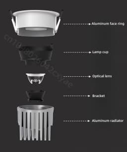 Dimmable LED Downlights, Anti-Glare Ceiling Lights, AC85-265V LED Spotlights, Living Room and Kitchen Indoor Lighting Bulbs