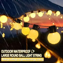 1PC LED Solar Light String,Outdoor White Balls Decoration Lights Hanging Lights For Garden,Yard,Patio,Balcony,Camping&Holidays