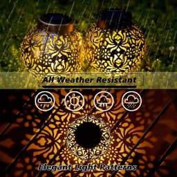 Outdoor Garden Solar Light Iron Art Hanging Light Hollow LED Landscape Light Garden Decoration Projection Light Waterproof