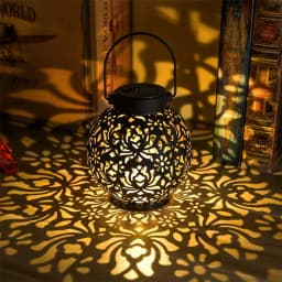 Outdoor Garden Solar Light Iron Art Hanging Light Hollow LED Landscape Light Garden Decoration Projection Light Waterproof