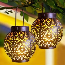 Outdoor Garden Solar Light Iron Art Hanging Light Hollow LED Landscape Light Garden Decoration Projection Light Waterproof
