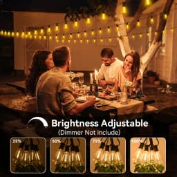 Outdoor String Light ST38 Patio Hanging Lights Garden Decorative Light String With Shatterproof LED Bulbs 2200K For Outside