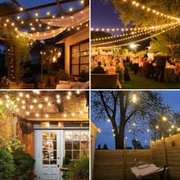 Outdoor String Light ST38 Patio Hanging Lights Garden Decorative Light String With Shatterproof LED Bulbs 2200K For Outside