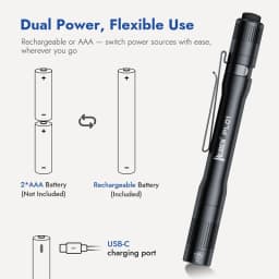 WUBEN PL01 Pen Light Rechargeable Flashlight 650Lumens Portable EDC Waterproof Pocket Penlight For Outdoor Emergency Lighting