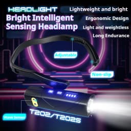 2025 New Multifunctional Outdoor Flashlight Ultra Light Ear Strap Headlamp Rechargeable Waterproof Camping Hiking Fishing Torch