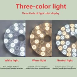 IRALAN 3-Color Intelligent LED Chip Board for Ceiling Lights IRALAN Easy Installation AC 85-265V Wide Voltage Support