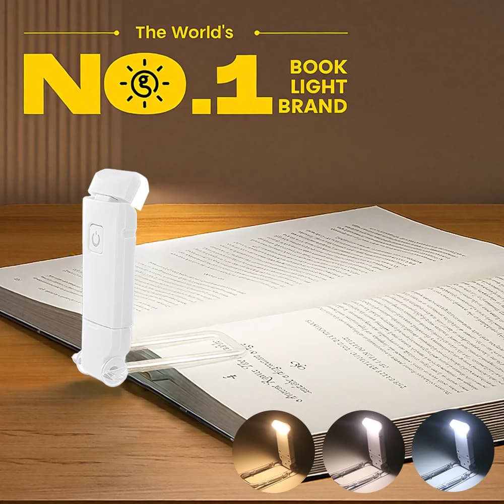 Mini LED Clip Book Light Reading Lights Portable USB Rechargeable Eye Protection Night Lamp Desk Lamp Bookmark Read Book Lamps