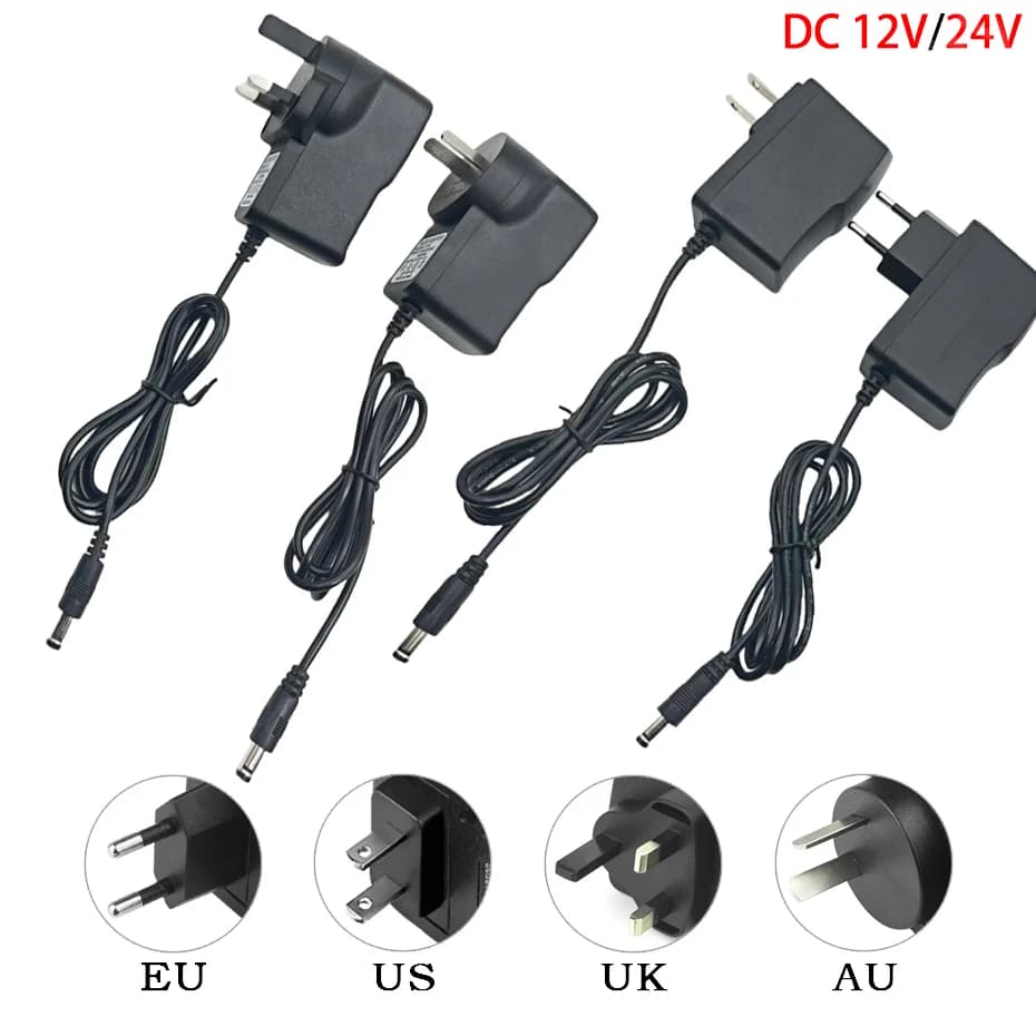 AC to DC Converter 12V 24V 1A/2A/3A/5A/6A/8A/10A 12W-120W Power Supply Adapter AC110-240V Universal for LED Strip Lighting
