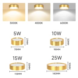 LED Ceiling Light Surface Mounted Downlight 5W 10W 15W Spot Led Light Ultra Thin 3 Color Panel Lamp for Living Room Home Decor