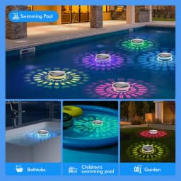 Solar Floating Light ,Pool Lights That Float with Remote Control, Modes 9 Lighting Timing Mode IP67 Waterproof for Pool Party