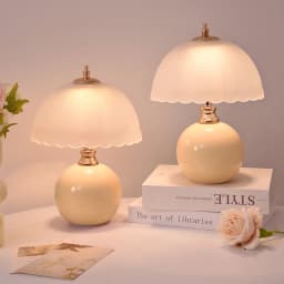 Modern Ceramic Simple Glass Cover Bedroom Bedside Table Lamp Children's Room Small Table Lamp Warm Reading Small Book Lamp