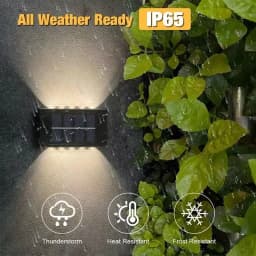 1~4Pcs Solar Wall Lights Outdoor 16LED Waterproof Lamp Up And Down Convex Lens Lighting For Garden Landscape Balcony Decoration
