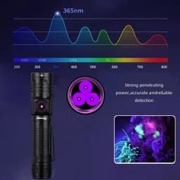 3x365nm/395nm UV LED Flashlight High Power Blacklight USB Rechargeable CatDog Pet Stain Tinea UV Glue Curing Scorpion Lamp Torch