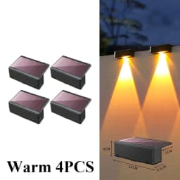 Solar Wall Lights Fence Lights Solar Powered Outdoor Waterproof LED Downlight Deck Lighting for Railing Mailbox Balcony Garden