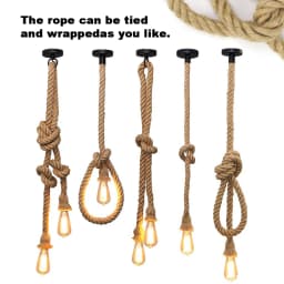 Vintage Hemp Rope Retro Ceiling Pendant Lamp E27 Base Loft Industrial Hanging Lamp Pendang Light Home Decoration DIY Decor Items