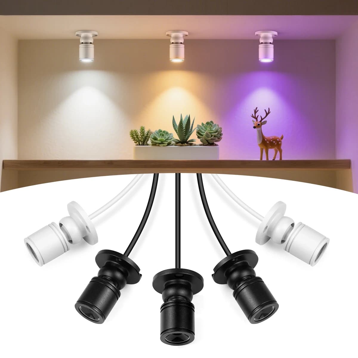 Rotatable Small Downlight 1W Mini LED Spotlight 5V USB Spot Light Ceiling Lamp Kitchen Showcase Display Lighting for Room Decor