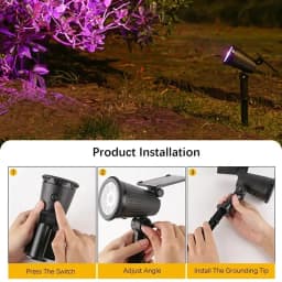 1/2PCS Solar Spotlights Outdoor Adjustable Solar Landscape Light RGB 9Leds Waterproof Solar Uplights Trees Garden Pond Yard Path