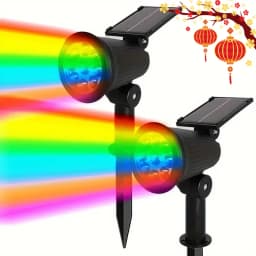 1/2PCS Solar Spotlights Outdoor Adjustable Solar Landscape Light RGB 9Leds Waterproof Solar Uplights Trees Garden Pond Yard Path
