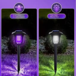 Solar Bug Zapper Outdoor Flying Insect Killer Hang or Stake in the Ground Waterproof for Indoor Outdoor Use Garden Patio Camping