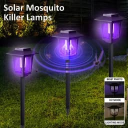 Solar Bug Zapper Outdoor Flying Insect Killer Hang or Stake in the Ground Waterproof for Indoor Outdoor Use Garden Patio Camping