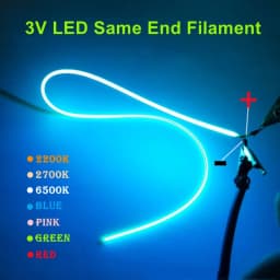 New LED Same End Filament Flexible Ultra Slim 3V Spiral Bulb Filament Retro Edison Bulb Lamp Parts Lighting Strip Decoration