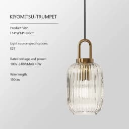 Modern Glass Pendant Light Striped Glass Single Head Chandelier Dining Room Kitchen Bedroom Bedside Living Room Home Decoration