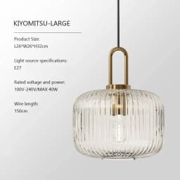 Modern Glass Pendant Light Striped Glass Single Head Chandelier Dining Room Kitchen Bedroom Bedside Living Room Home Decoration