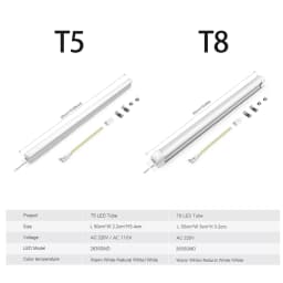 Aluminum Profile Lights Bar T5 15W T8 25W 50cm No Flicker LED Tube for Living Room Study Kitchen Closet Workshop Hotel Lighting