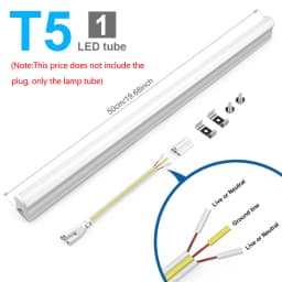 Aluminum Profile Lights Bar T5 15W T8 25W 50cm No Flicker LED Tube for Living Room Study Kitchen Closet Workshop Hotel Lighting