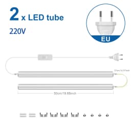 Aluminum Profile Lights Bar T5 15W T8 25W 50cm No Flicker LED Tube for Living Room Study Kitchen Closet Workshop Hotel Lighting