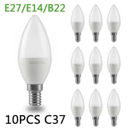 10pcs C37 BASE E27 E14 B22 Led Bulb 220V Candle Bulb Energy Saving Lamp 3W 5W 6W 7W Led Chandelier Light for Home Decoration