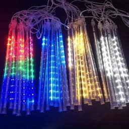 Solar/EU 8 Tubes LED Meteor Shower Rain Lights Waterproof Falling Raindrop Fairy String Light Holiday Party Patio Decor 30/50CM