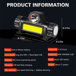 Rechargeable COB LED USB Headlamp Strong Magnetic Powerful Headlight Super Bright Waterproof Head Torch For Outdoor Fishing
