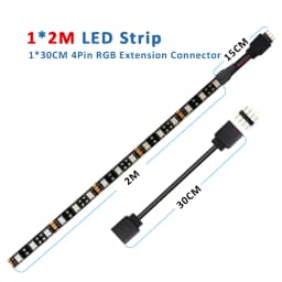 12V 4Pin RGB LED Strip Light IP30 IP65 5050 ARGB Aura Sync Motherboard Control PC Computer Case 50CM 1M 2M 60LEDs/M 1to1 1to2
