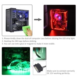 12V 4Pin RGB LED Strip Light IP30 IP65 5050 ARGB Aura Sync Motherboard Control PC Computer Case 50CM 1M 2M 60LEDs/M 1to1 1to2