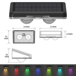 1-4Pcs Solar Powered LED Fence Lights Outdoor Waterproof Wall Lamp RGB or 3 Colors Auto ON/Off for Outside Patio Step Decor