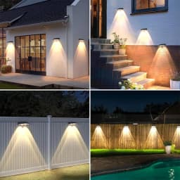 1-4Pcs Solar Powered LED Fence Lights Outdoor Waterproof Wall Lamp RGB or 3 Colors Auto ON/Off for Outside Patio Step Decor