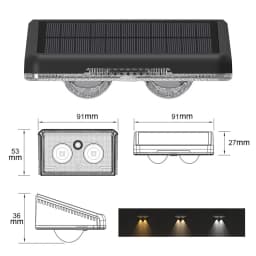 1-4Pcs Solar Powered LED Fence Lights Outdoor Waterproof Wall Lamp RGB or 3 Colors Auto ON/Off for Outside Patio Step Decor