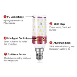 10~1PCS AC85-240V LED Bulbs E14 E27 Corn Lights Bulb Dimmable Three Color Switch Function for Home Lighting Accessory Fixture