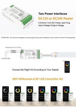 Tuya Smart Life Home 5V12V 24V Max15A Dimmer Cct Rgb Led Light Strip Bluetooth Wifi Zigbee Controller Xiaomi Alexa Button Switch