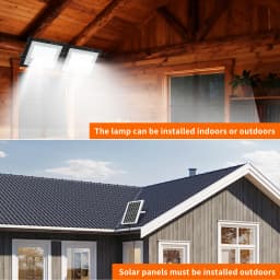 Powerful Led Solar Light High bright 2 Head 8000mah Flood Light Waterproof Outdoor Garden wall light For Indoor Shed Barn Room