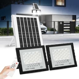 Powerful Led Solar Light High bright 2 Head 8000mah Flood Light Waterproof Outdoor Garden wall light For Indoor Shed Barn Room