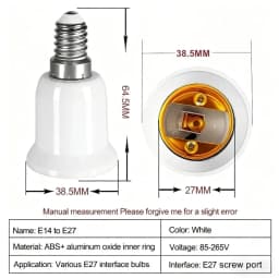 Standard E14 To E27 Adapter Conversion Socket 220V 110V Plastic Converter High Quality Material Socket Bulb Adapter Lamp Holder