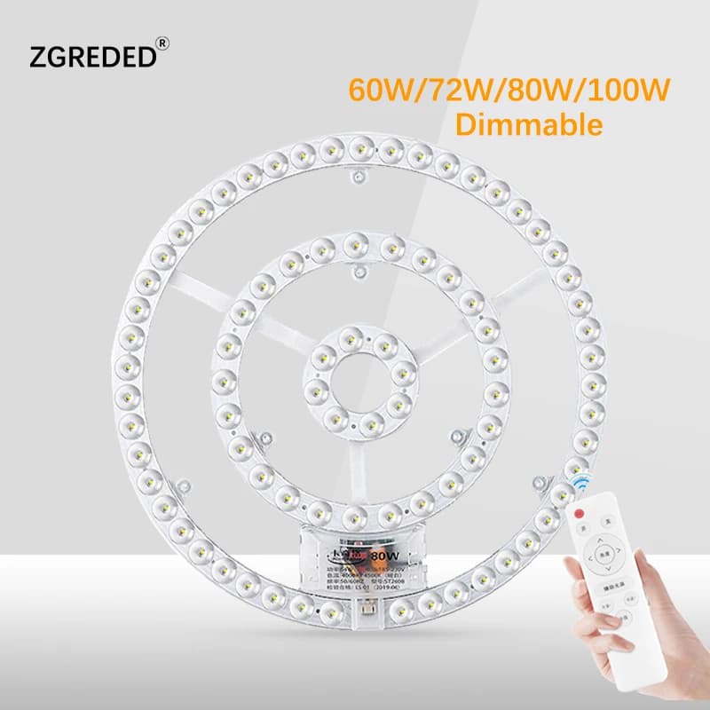 LED Panel 220V Ceiling Light Replacement LED Module Dimmable 60W 72W 80W 100W Round Light Panel Module Ceiling Fan Light