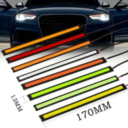 10~1Pcs 17cm Universal Car LED Strip Light Waterproof Daytime Running Light COB DRL Car LED Strip Auto Interior Car Styling Lamp