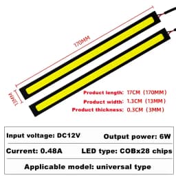 10~1Pcs 17cm Universal Car LED Strip Light Waterproof Daytime Running Light COB DRL Car LED Strip Auto Interior Car Styling Lamp