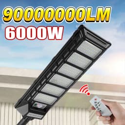 9000000LM 6000W LED Outdoor Solar Light Powerful Outdoor Motion Sensor Solar Lamp Wall Street Lamp IP66 Sunlight for Garden Path