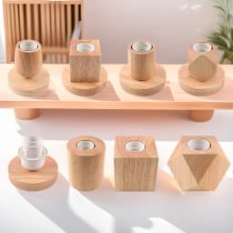 Retro Wood Table Lamp E27 Socket Vintage Desk Lamp Base Holder EU Plug Bedside Lamp Decoration Wooden Base Table Light 220V 110V